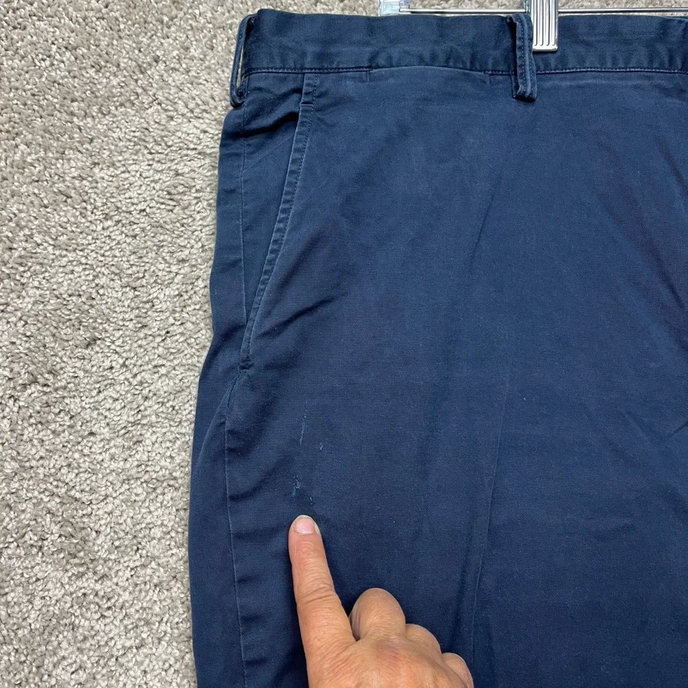 Polo Ralph Lauren Pants Mens 42x30 Navy Blue‎ Chino Stretch Straight Fit Twill